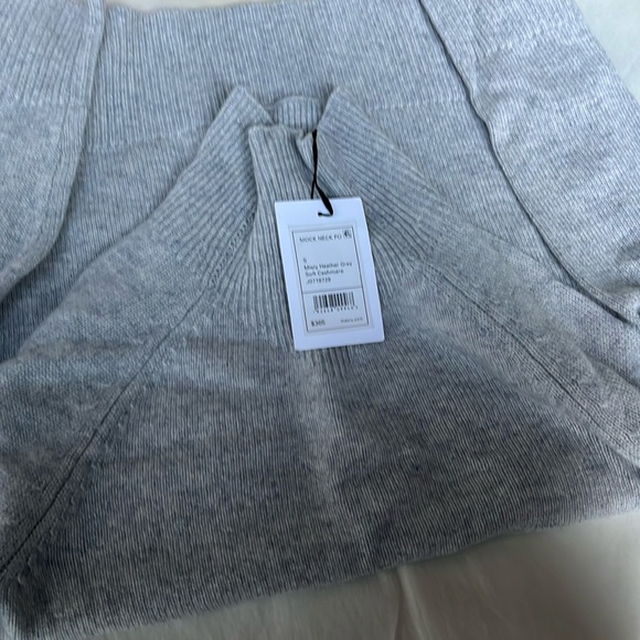 Nwt Throry cashmere Mocked Neck Sweater in Light Heather Grey Small - Picture 5 of 12